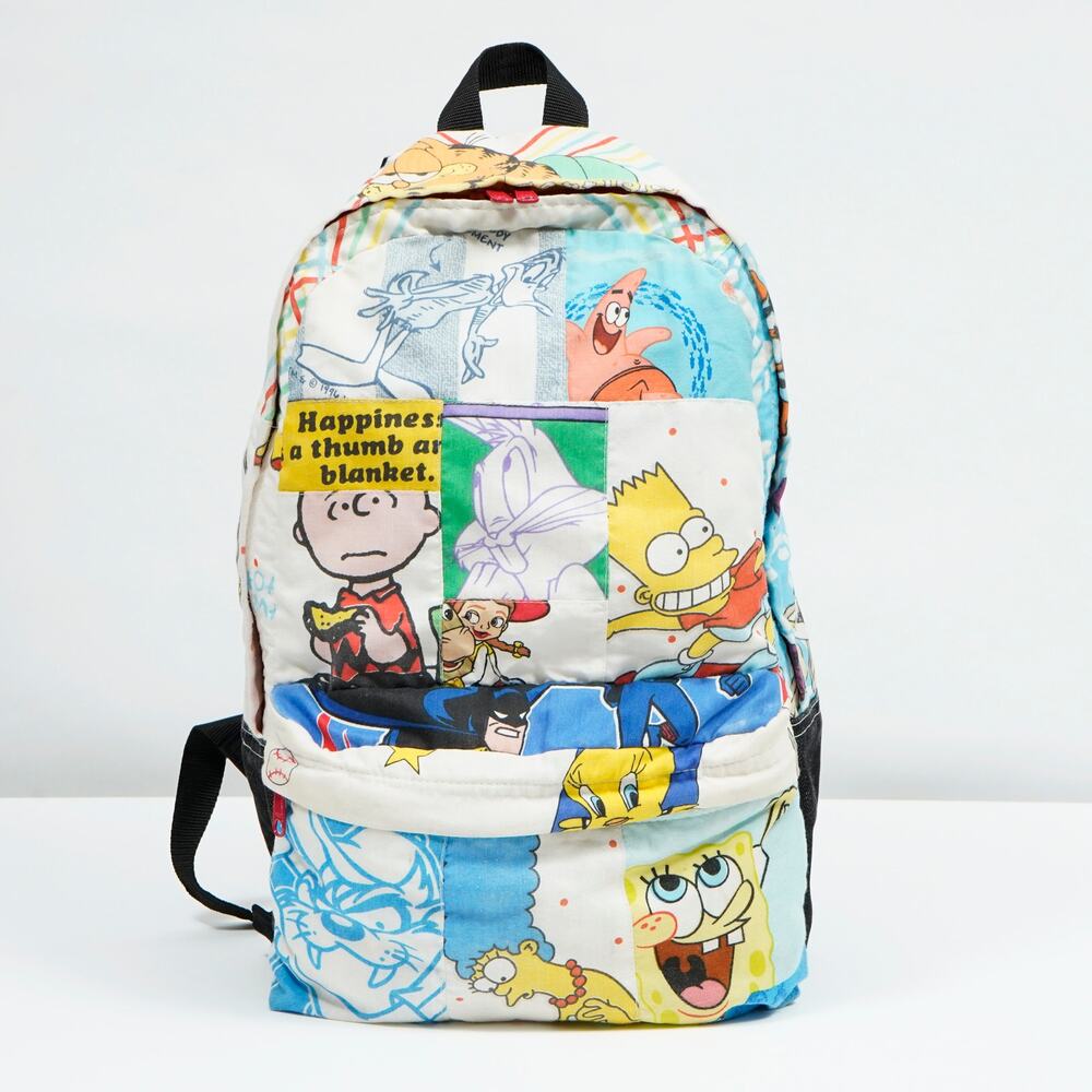 The Simpsons Patchwork Backpack Handmade Upcycled Vintage Sheet One of One